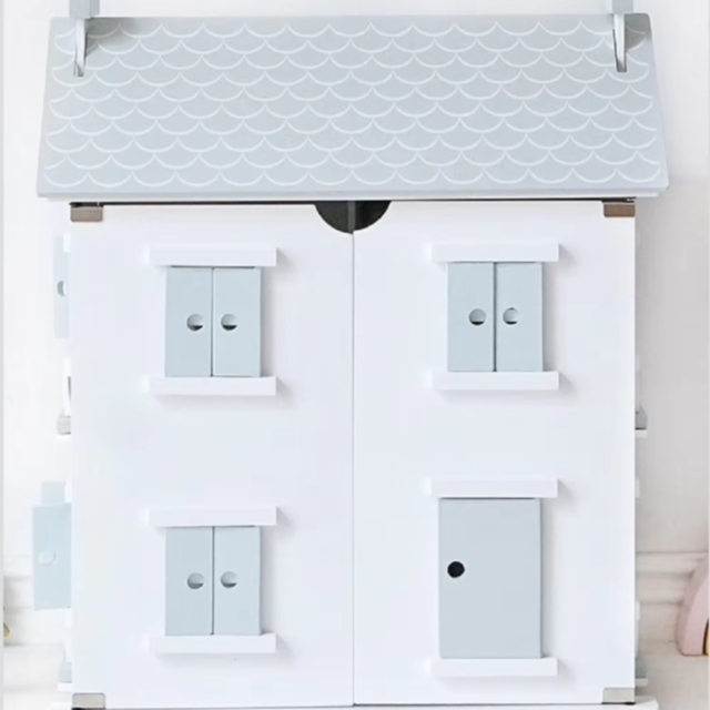 Casă de Păpuși Elegantă cu Mobilier din Lemn