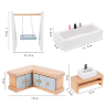 Casă de Păpuși Elegantă cu Mobilier din Lemn