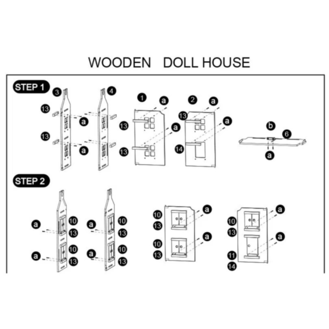 Casă de Păpuși Elegantă cu Mobilier din Lemn