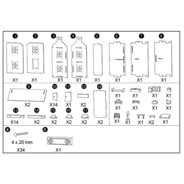 Casă de Păpuși Elegantă cu Mobilier din Lemn