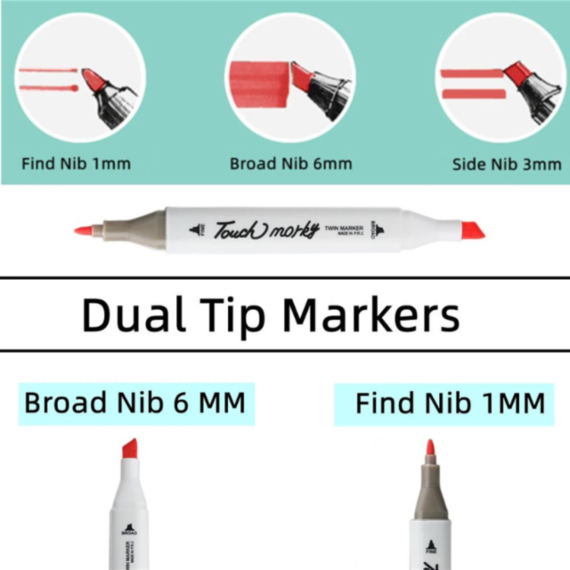 Set Markere cu Două Vârfuri - 48 Culori