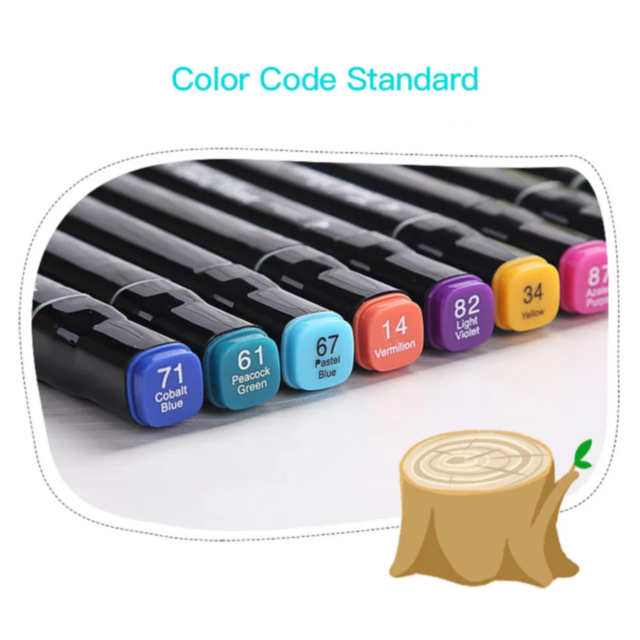 Set de 36 Markere Colorate Dublu Vârf cu Husă Compactă