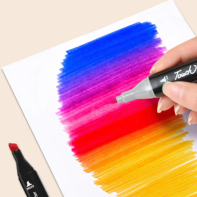 Set de 36 Markere Colorate Dublu Vârf cu Husă Compactă