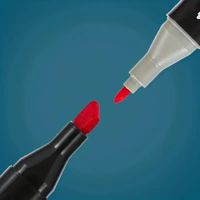 Set de 36 Markere Colorate Dublu Vârf cu Husă Compactă