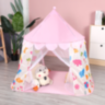 Căsuță de Joacă Roz Tip Cort pentru Copii, Model Animale Colorate, 125 cm