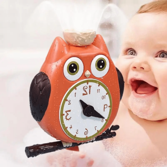 Bufniță cu Ceas și Jet de Apă pentru Baie (culoare aleatorie)