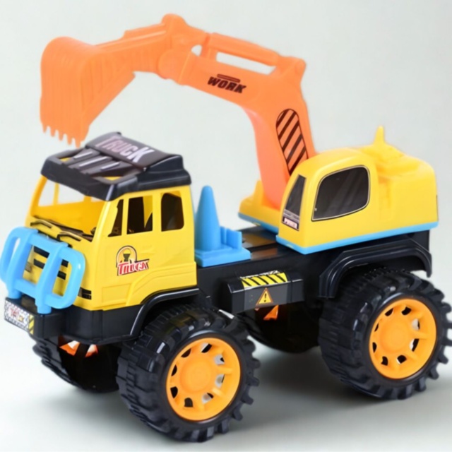 Camion cu excavator pentru copii, jucărie construcții