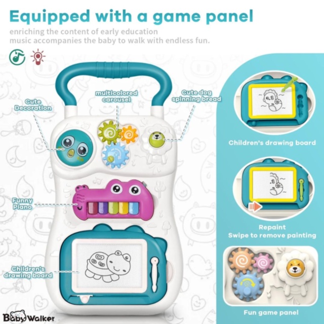 Premergător multifuncțional 6 în 1 pentru primii pași (turcoaz)