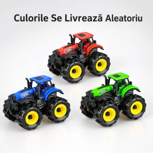 Tractor Monster Truck cu Inerție și Roți Uriașe