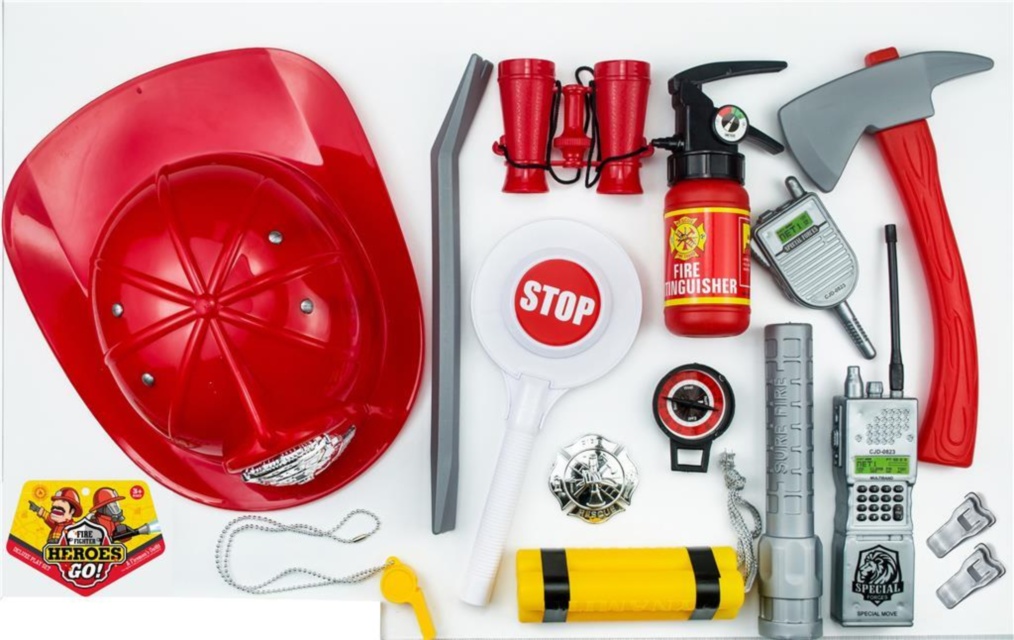 Set Costum Pompier cu Unelte și Accesorii