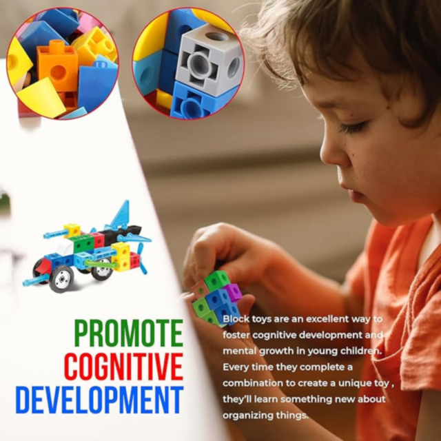 Set de construcție Puzzle Blocks 2 în 1 – 89 de piese