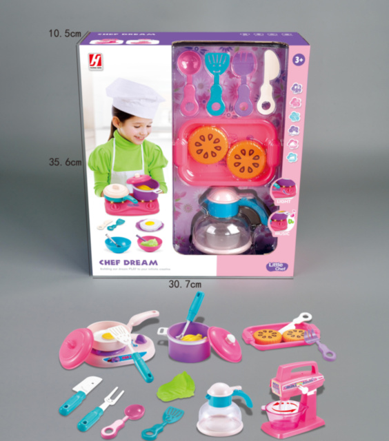 Set Bucătărie cu Electrocasnice, Tacâmuri și Produse Alimentare, sunete și lumini