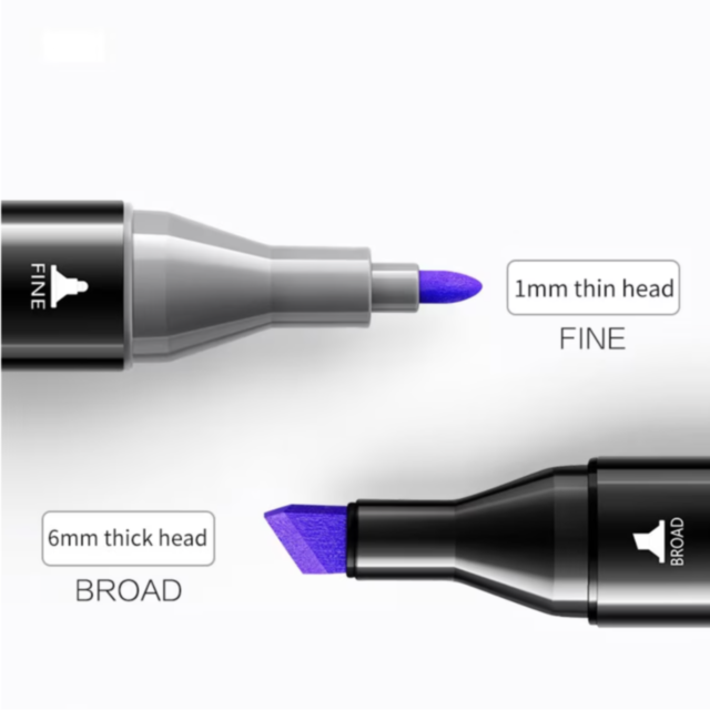 Set 48 de Markere Dublu Vârf cu Husă pentru Desene Creative