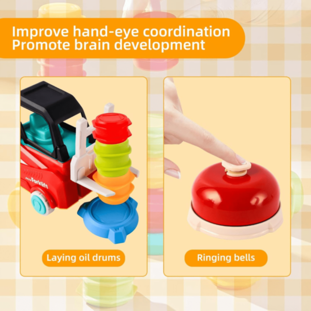 Set Joc cu 2 Stivuitoare Galben și Roșu