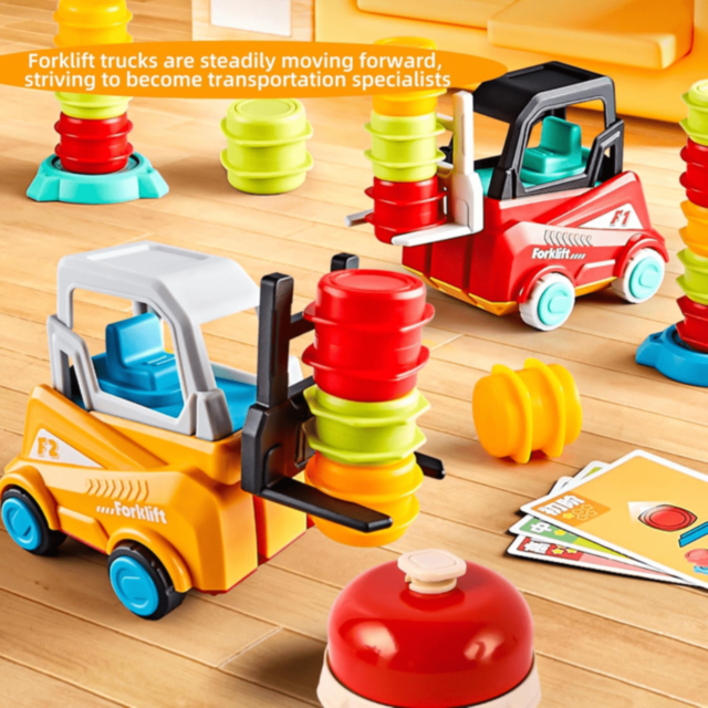 Set Joc cu 2 Stivuitoare Galben și Roșu