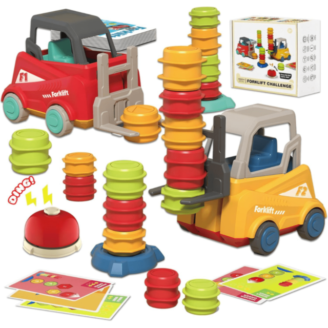 Set Joc cu 2 Stivuitoare Galben și Roșu