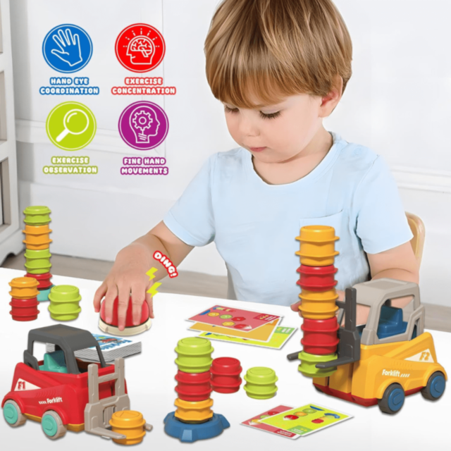 Set Joc cu 2 Stivuitoare Galben și Roșu