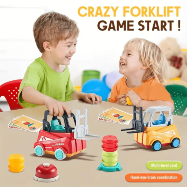 Set Joc cu 2 Stivuitoare Galben și Roșu