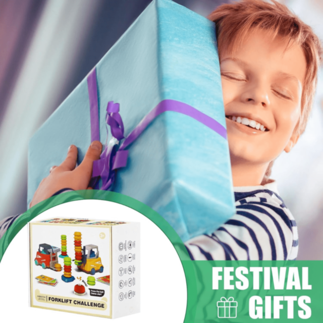 Set Joc cu 2 Stivuitoare Galben și Roșu