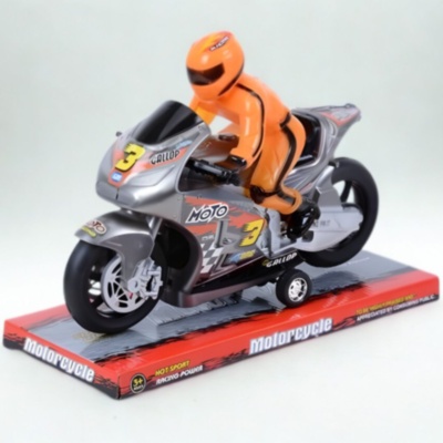 Motocicletă de curse cu pilot pentru copii (culoare aleatorie) | image