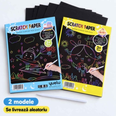Set creativ Scratch Paper cu 10 foi curcubeu | image