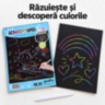Set creativ Scratch Paper cu 10 foi curcubeu