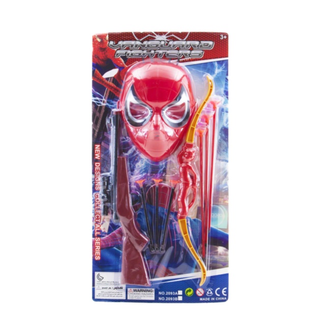 Set Mască Spider Man cu Pistol, Arc și Sulițe