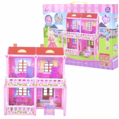 Сasa Barbie cu Coridor, Camera de Oaspeți și Dormitor, 107 piese | image