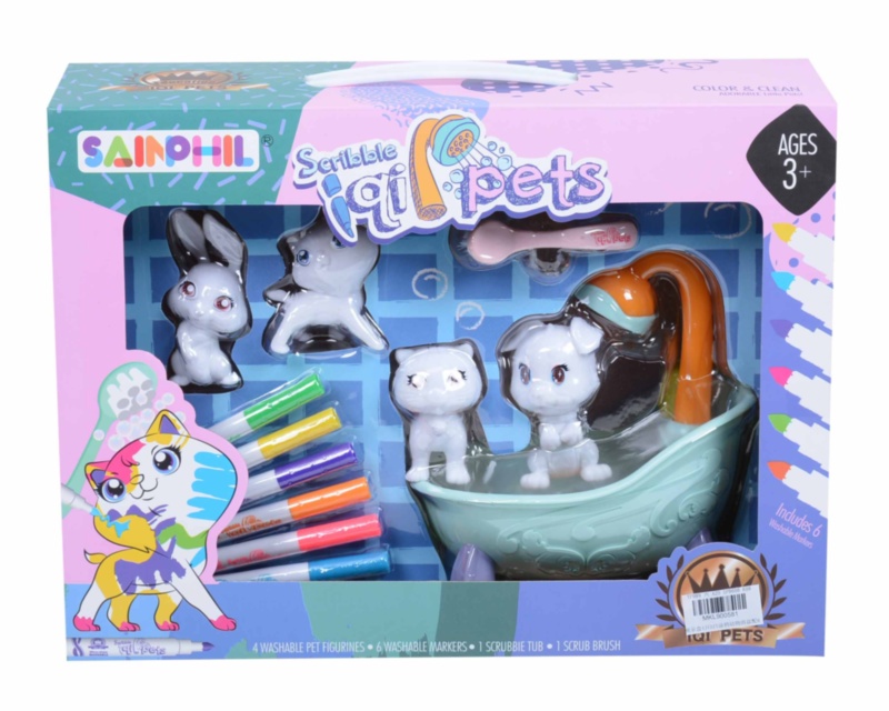 Scribble Scrubbies "Animale" Colorează-Spală-Colorează din Nou!