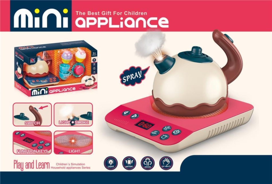 Set Plită Electrică cu Inducție cu Ceainic care Emite Abur Real