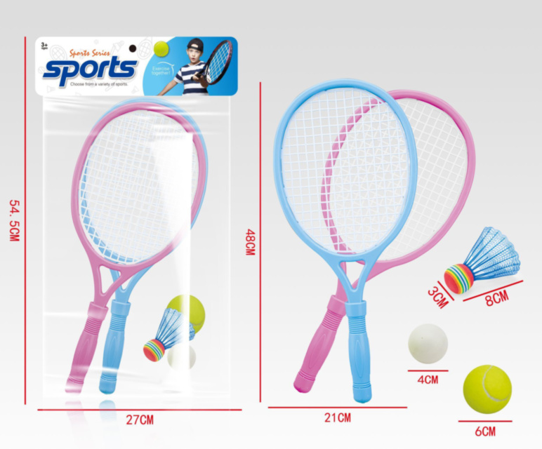 2 Rachete Badminton, 2 mingi, 1 fluturaș