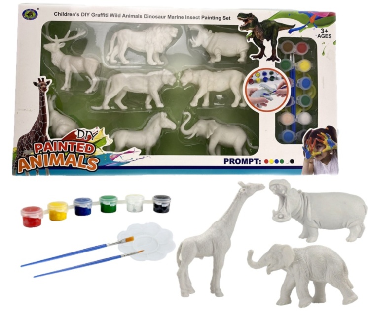 Set de Pictat 8 Animale din Junglă cu 12 Culori