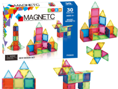 Set Construcție Magnetic cu Figuri Geometrice, 30 piese | image
