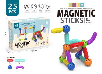 Constructor Magnetic Sticks 3D 25 piese | image