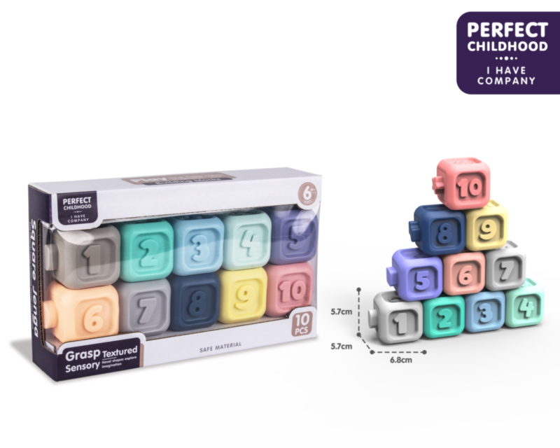 10 Cuburi Senzoriale Numerotate Supozabile din Silicon