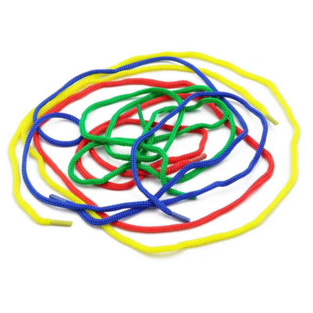 Set de cuburi din lemn cu șireturi educative Montessori