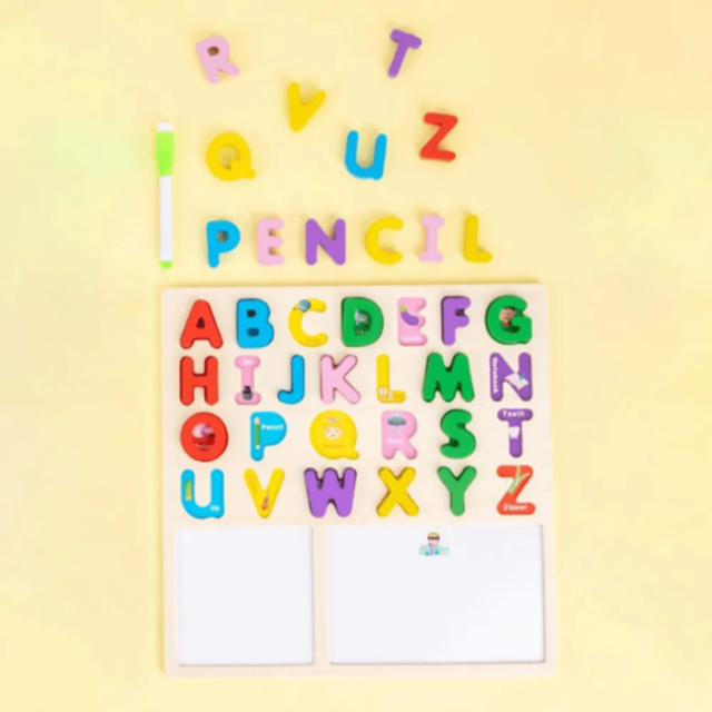 Set educativ cu litere mari, tangram și tablă