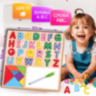 Set educativ cu litere mari, tangram și tablă