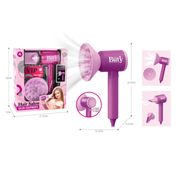 Set de Stilist pentru Fetițe - Uscător de Păr cu Sunet și VIP Carduri