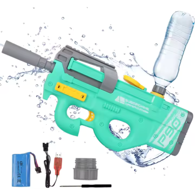 Pistol Electric cu Apă P90, Reîncărcabil USB, Jet Puternic (culoare aleatorie)