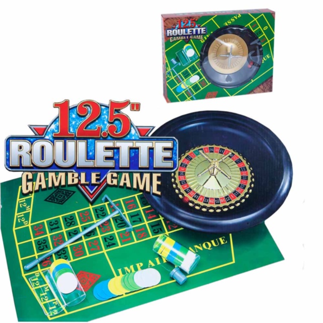 Ruletă de Casino cu Jetoane, Zaruri și Suprafață de Joc