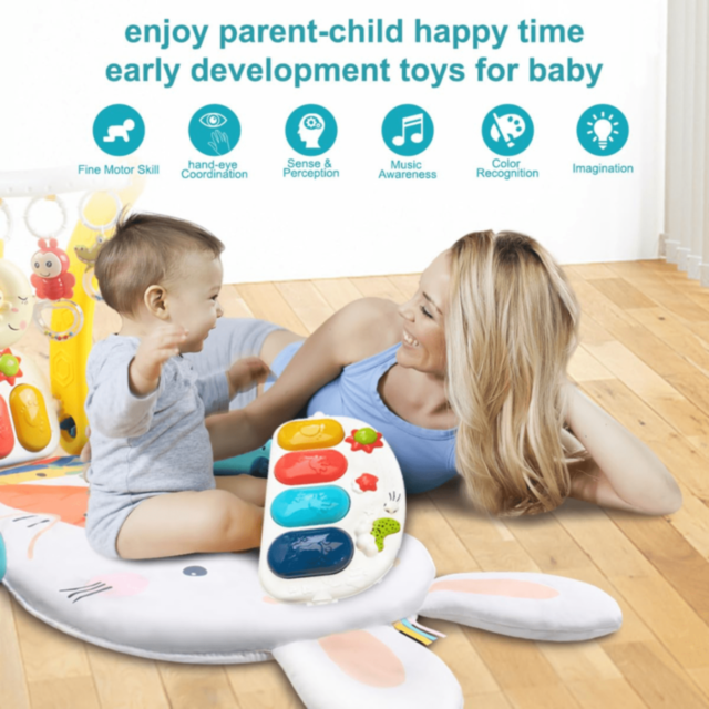 Premergător și Centru de Activități Pian 2 în 1 pentru Bebeluși 