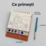 Carte de pictat cu acuarele și pensulă, 20 desene