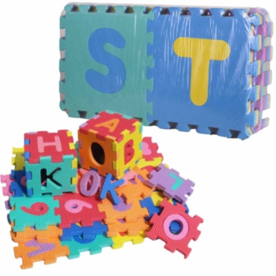 Covoraș Puzzle din Burete cu Litere, 26 Plăci, 150 X 150 cm | image