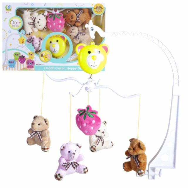 Caruselul Muzical pentru Pătuc cu Jucării de Pluș (mecanic)