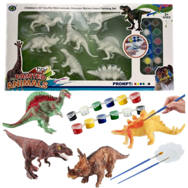 Set creativ cu 8 dinozauri de pictat