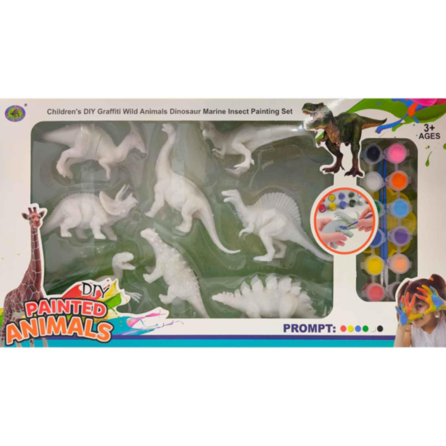 Set creativ cu 8 dinozauri de pictat