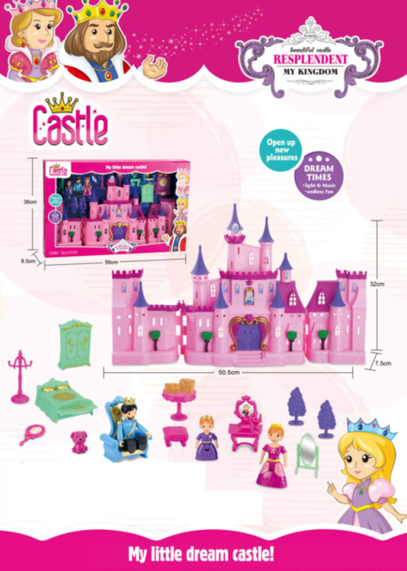 Castel Medieval cu Figurine, Mobilă și Accesorii, sunete și lumini