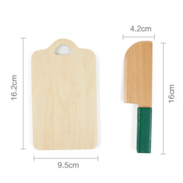 Set Fructe și Legume din Lemn de Tăiat – 27 piese