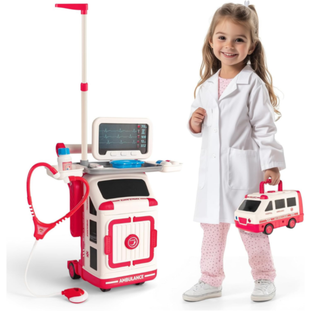 Set Ambulanță Interactivă cu Accesorii Medicale – Stație de Salvare